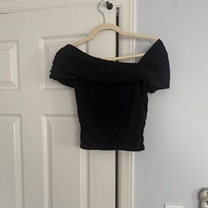 Chic Off-Shoulder Black Crop Top
